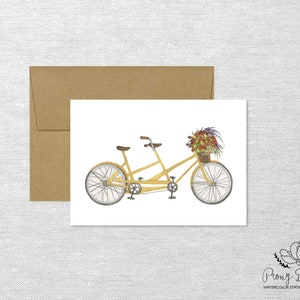 Carte de vœux de la série de vélos d’automne, papeterie à l’aquarelle, carte de note pliée