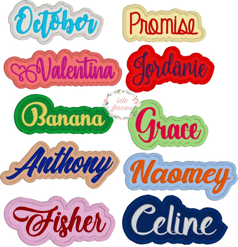 Custom Names Iron On Iron on Name tag embroidery applique Etsy