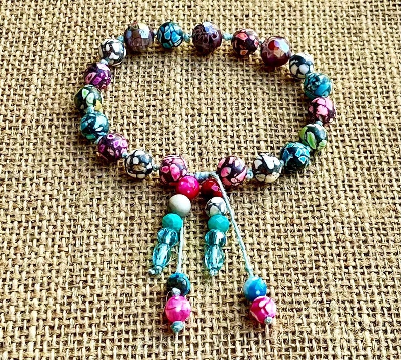 Forever Free Knotted Hand Tied Sliding Boho Beaded Bracelet