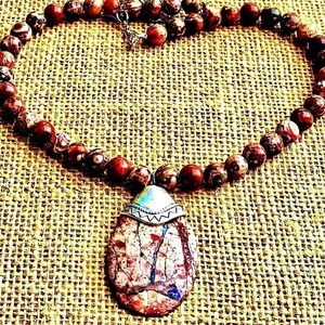 Leopard Jasper Handmade Beaded Boho Necklace