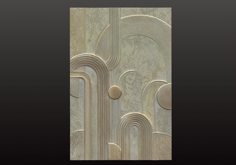 Side Router Texture Design 3D Arched Relief STL File for CNC Router, Architectural Geometric Wall ...
