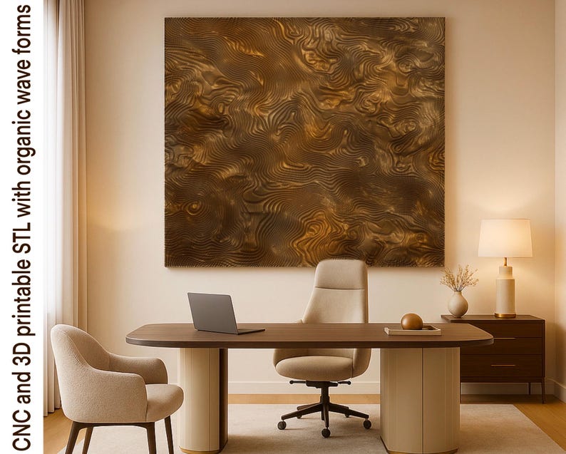 Wave Wall Panel STL File – 3D CNC Relief Texture for Modern Decor ...