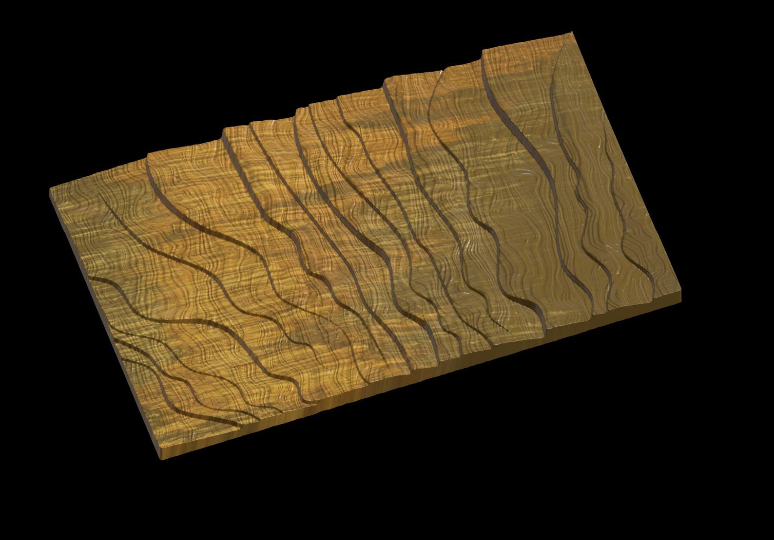 Wavy Wooden Panel 3D Model STL File for CNC and 3D Printing, CNC Wood ...