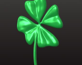 Four Leaf Clover 3D Model for 3d Printer | Lucky Shamrock Art Relief |Irish Luck Home Decor| 3D Clover Leaf STL Art
