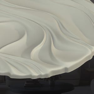 Modern Wave Pattern Wall Art STL | Round 3D Relief Sculpture for CNC ...