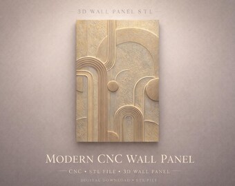Arch Wall Panel STL File for CNC Router | Modern Geometric Relief Wall Art | Architectural Texture Panel | Digital Download