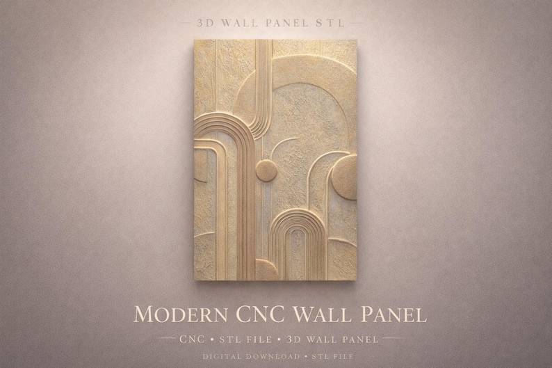 3D Arched Relief STL File for CNC Router, Architectural Geometric Wall ...