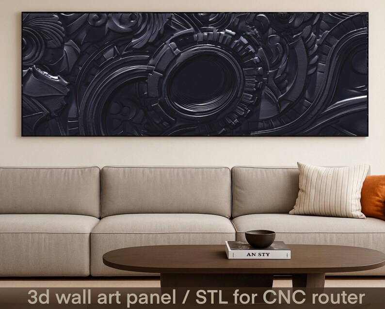 CNC Wall Panel STL | Abstract 3D Relief Panel for CNC Router | Modern ...