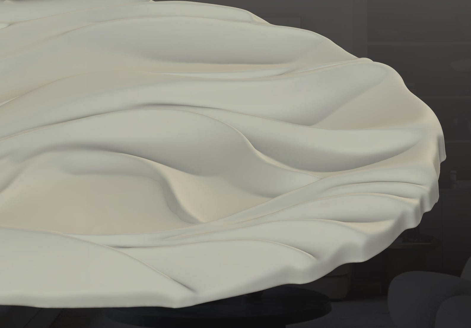 Modern Wave Pattern Wall Art STL | Round 3D Relief Sculpture for CNC ...