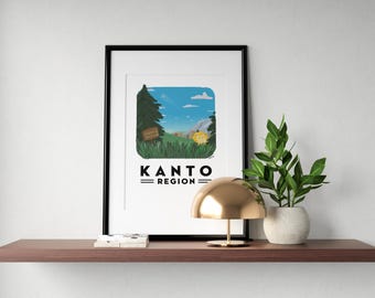 Pokémon Region Travel Poster - Kanto Region