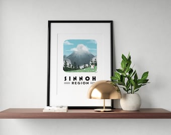 Pokémon Region Travel Poster - Sinnoh Region