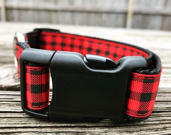 Red Gingham Dog Collar