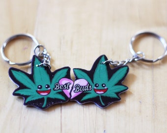 Stoner Gifts Best Buds Keychains Weed Accessories Friend Gift Cans Mary Jane 420 Hemp Cbd Thc Funny Pothead