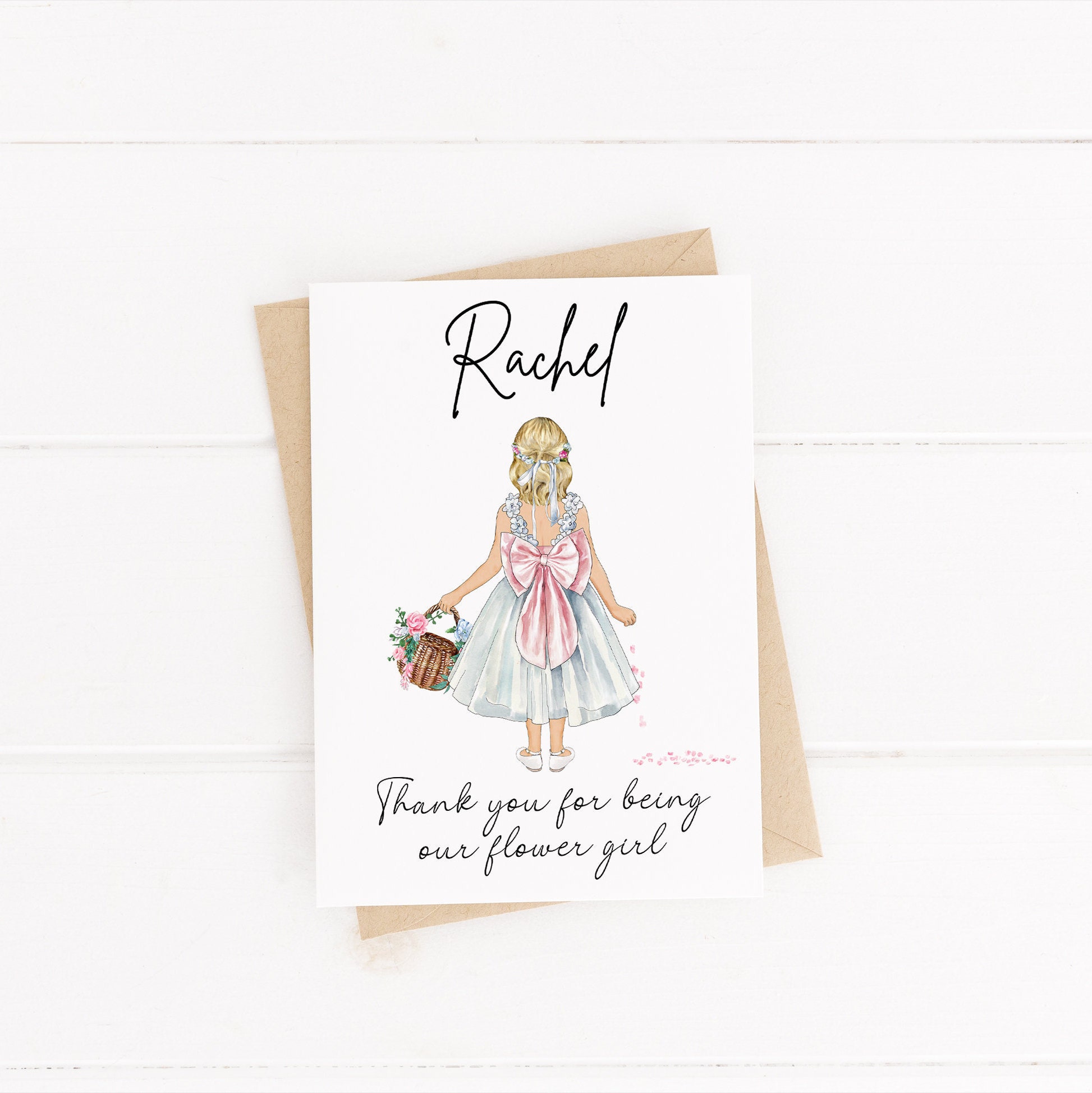 Personalised Flower Girl Thank You Card Flower Girl Card Etsy