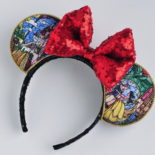 Beauty and the Beast Mouse Ears, Beauty and the Beast Minnie Ears, Belle Mouse Ears, Custom Ears, Disney Ears, Mouse Ears, Gift, Handmade