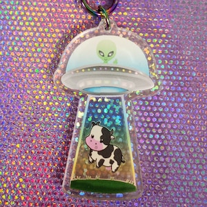 UFO Alien Hologrphiac Charm