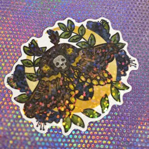 Moth Holographic Sticker