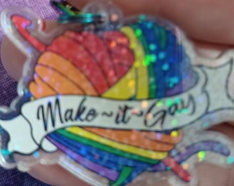 Crochet Make it Gay Keychain