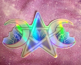 Pentangle Star Holographic Sticker