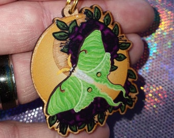 Luna Moth Keychain