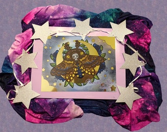 Gold Foil Moth Print