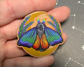 Rainbow Moth Pin