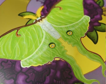 Gold Foil Lunar Moth Print