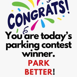 Funny Parking Tags (8 Different Printed Messages)
