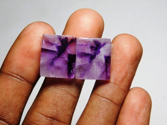 DRILL FREE Designer 33 Carat Natural Trapiche Amethyst Cabochon Loose Gemstone For Making Jewelry Size 31x18x7 MM