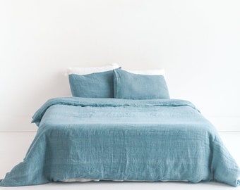 STONEWASHED LINEN DUVET Cover Set // Handwoven in India