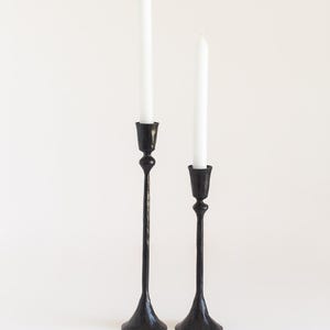 Gemini Hand-Forged Iron Candle Stands | Set of 2