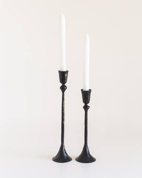 Gemini Hand-forged Iron Candle Stands | Set of 2 - Etsy
