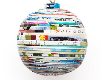 Recycled Paper Extra Large Ball Ornament | Hand quilled in Vietnam