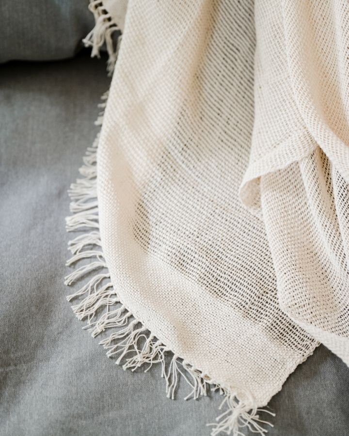 COTTON THROW BLANKET // Open Weave // Handmade in Zambia Etsy