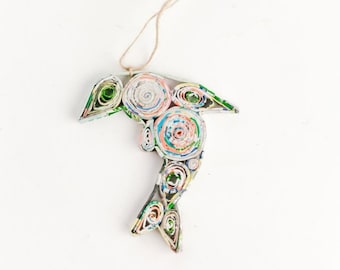 Recycled Paper Dolphin Ornament: Quilled Fair Trade Decor