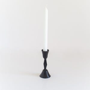 Low Diamond Hand-Forged Iron Candle Stand