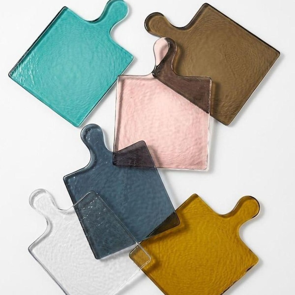Handblown Hammered Glass Serving Board