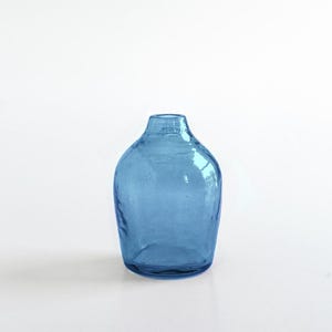 Haley Hammered Glass Bud Vase | Handblown in India Blue
