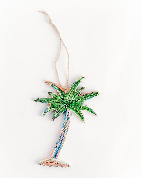 PAPER PALM TREE Ornament // Recycled Paper Quilling Etsy