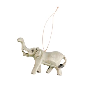 WOOD ELEPHANT ORNAMENT // Hand-carved Jacaranda Wood // Safari Collection