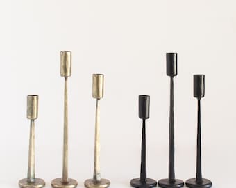 Dante Hand-Forged Iron Candle Stands | Set of 3