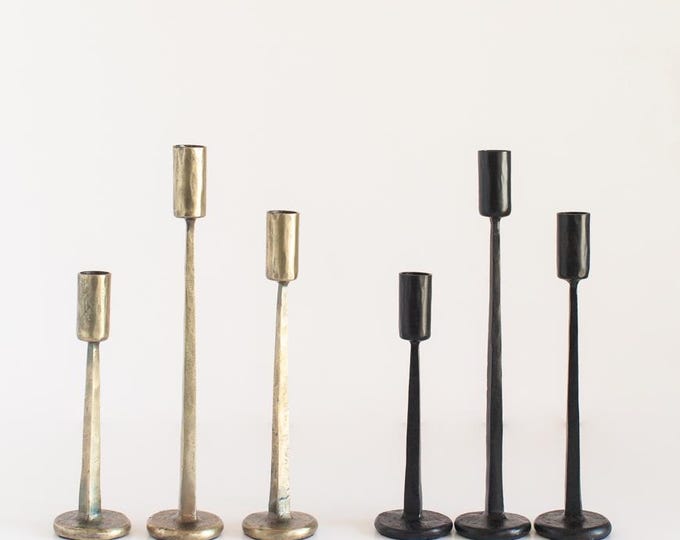 Dante Hand-Forged Iron Candle Stands | Set of 3