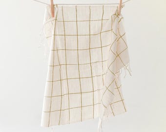 Windowpane Plaid Handwoven Cotton Hand Towel