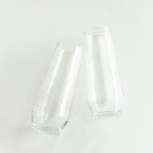 Lot De 2 Flûtes à Champagne En Verre Soufflé à La Main - Translucide Confetti - Vintage