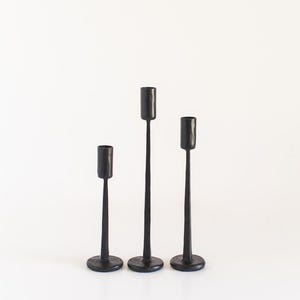 Dante Hand-Forged Iron Candle Stands | Set of 3