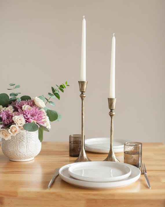IRON CANDLE STAND Sサイズ2点　Lサイズ2点セット Gemini Hand-forged Iron Candle Stands | Set of 2 - Etsy