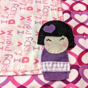Flannel Baby Blanket and Girl Finger Puppet Set