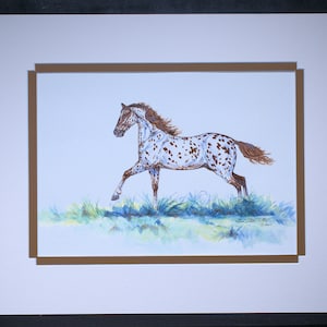 Leopard Appaloosa Custom framed One of a Kind Original Watercolor by Artist Terri S. Kottas