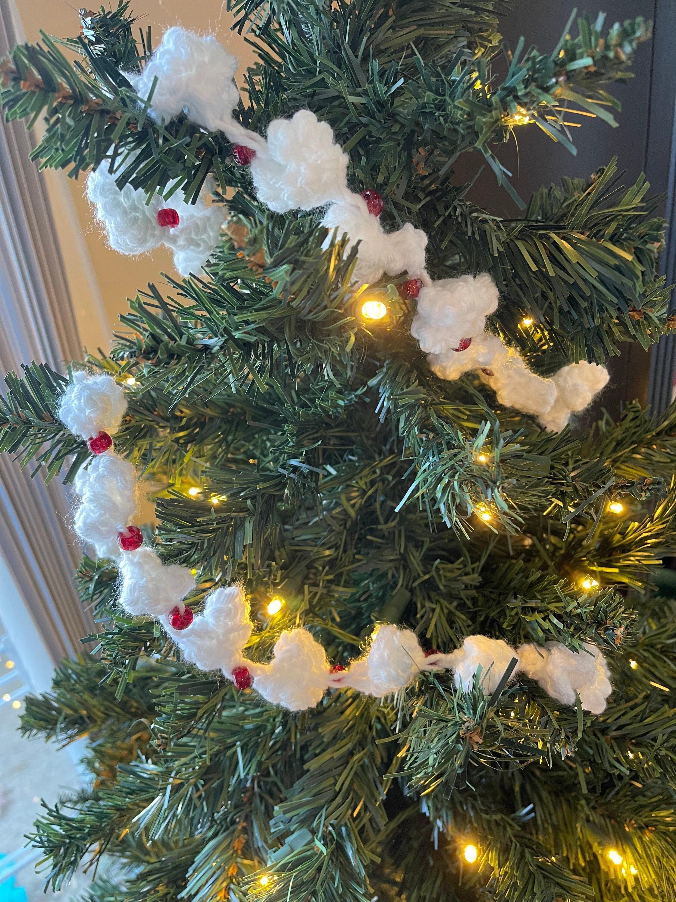 Faux Popcorn Cranberry Garland Christmas Tree Garland Fireplace Mantle Decor Vintage Style Holiday Decor Trim the Tree Fake Popcorn Etsy