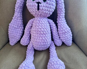 Made to order Crochet Stuffed Bunny, Soft Plush Rabbit, Cuddly Animal Toy, choose your color, bedtime buddy for kids, birthday gift, Easter